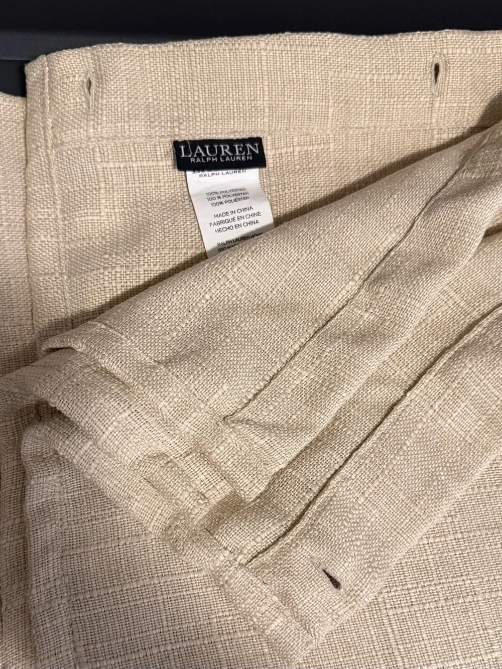 Ralph Lauren linen look beige shower curtain
